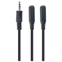Аудио кабель Cablexpert 3.5 mm + 3.5 mm 0.12 м / Черный