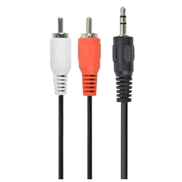 Cablu audio Cablexpert 3.5 mm + RCA 0.2 m / Black photo 1