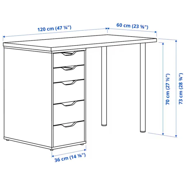 Офисный стол Ikea Lagkapten/Alex ДСП/ Антрацит photo 8