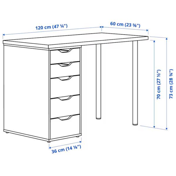 Офисный стол Ikea Lagkapten/Alex ДСП/ Антрацит photo 8