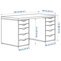 Офисный стол Ikea Lagkapten/Alex МДФ/ Антрацит photo 8