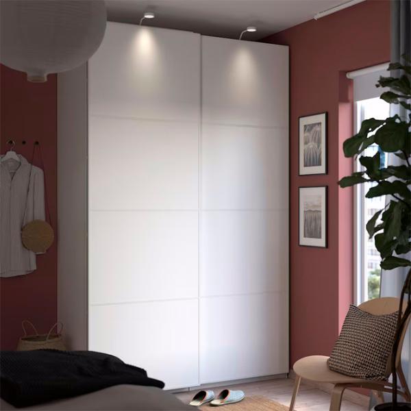 Шкаф Ikea Pax/Mehamn 150 x 66см x 236 / ДСП / Белый photo 2