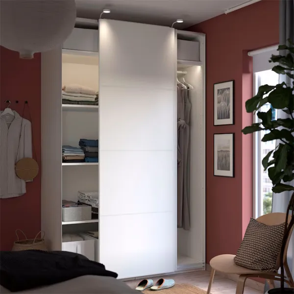 Шкаф Ikea Pax/Mehamn 150 x 66см x 236 / ДСП / Белый photo 3