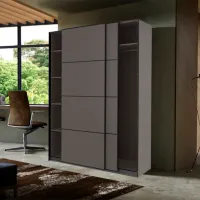 Шкаф Ikea Pax/Mehamn 150 x 66см x 236 / ДСП / Темно серый photo 3