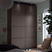 Шкаф Ikea Pax/Mehamn 150 x 66см x 236 / ДСП / Темно серый photo 4