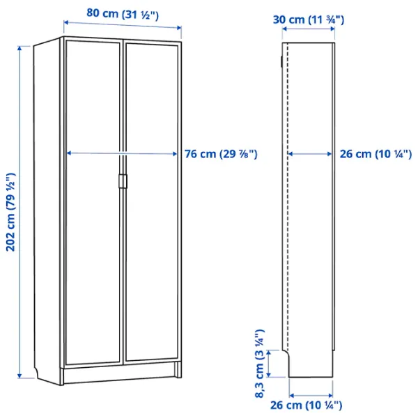 Dulap cu polițe Ikea Billy/Hogbo 202 x 80 x 30 / MDF / White photo 4