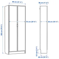 Dulap cu polițe Ikea Billy/Hogbo 202 x 80 x 30 / MDF / White photo 4