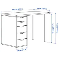 Masă de birou Ikea Mittcirkel/Alex MDF/ Stejar Sonoma photo 6