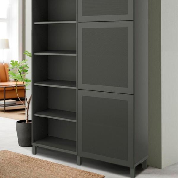Шкаф с полками Ikea Besta 202 x 120 x 42см / МДФ / Темно серый photo 3