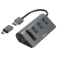 Адаптер Hama 200140 USB Type-A / Серый