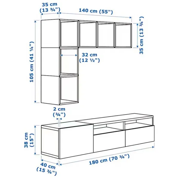 Гостиная Ikea Besta/Eket Немодульная / White photo 4 Гостиная Ikea Besta/Eket Немодульная / White photo 4
