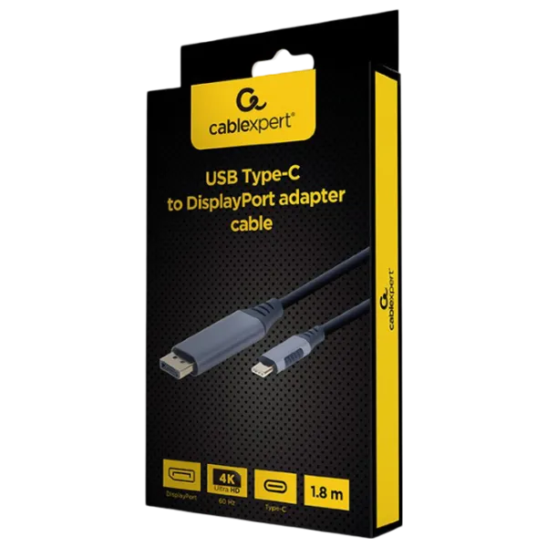 Кабель видео Cablexpert USB Type-C + DisplayPort 1.8 м / Черный photo 3