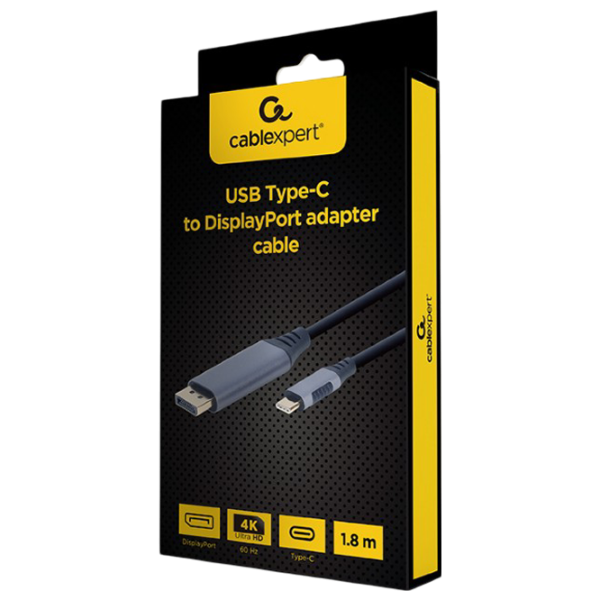 Кабель видео Cablexpert USB Type-C + DisplayPort 1.8 м / Черный photo 3
