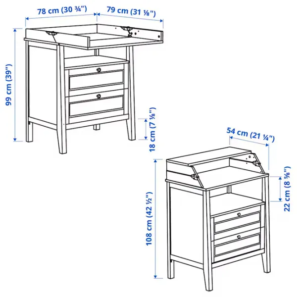 Пеленальный столик Ikea Sundvik  Унисекс / 0+ / Белый photo 3