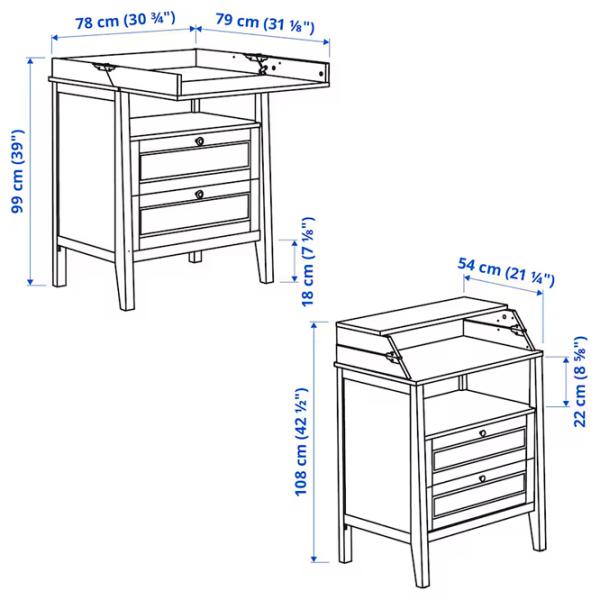 Пеленальный столик Ikea Sundvik  Унисекс / 0+ / Белый photo 3