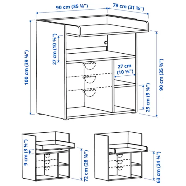 Пеленальный столик Ikea Smastad  Унисекс / 0+ / Белый photo 5