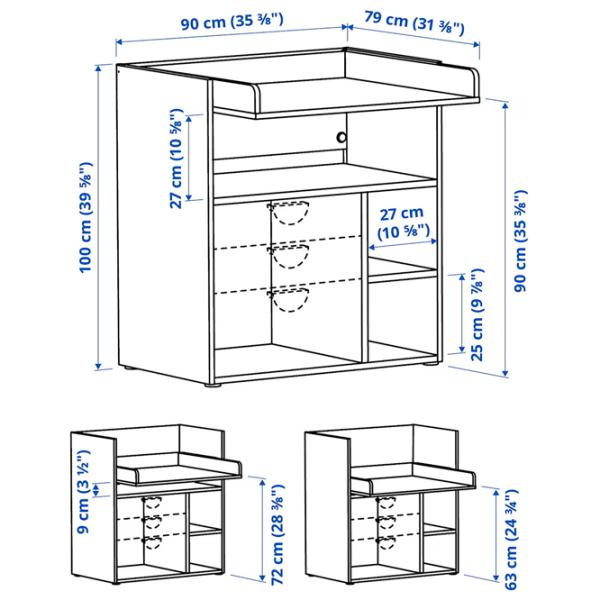 Пеленальный столик Ikea Smastad  Унисекс / 0+ / Белый photo 5