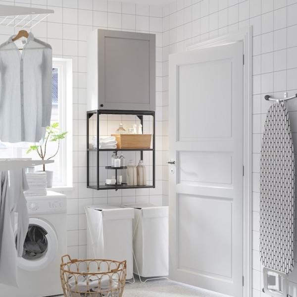 подвеснои шкаф для ваннои комнаты Ikea Enhet Сталь / Grey photo 3