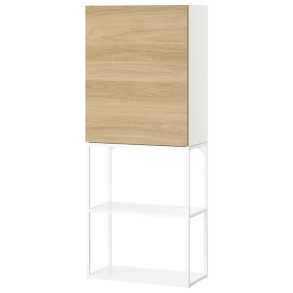 подвеснои шкаф для ваннои комнаты Ikea Enhet Сталь / Белый photo 1