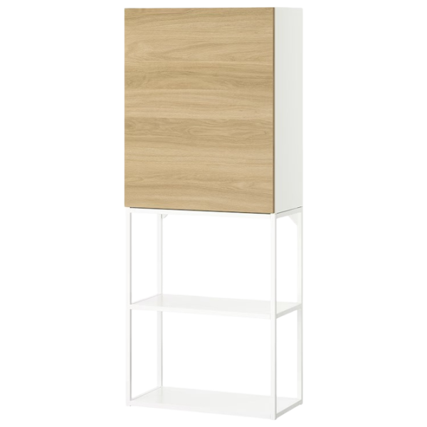 подвеснои шкаф для ваннои комнаты Ikea Enhet Сталь / Белый photo 1