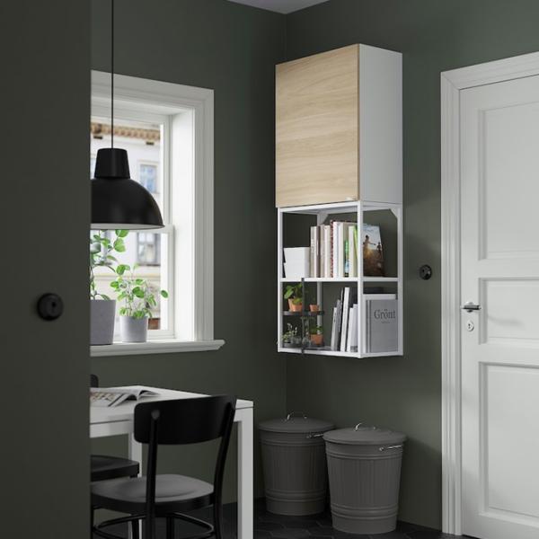 подвеснои шкаф для ваннои комнаты Ikea Enhet Сталь / Белый photo 4