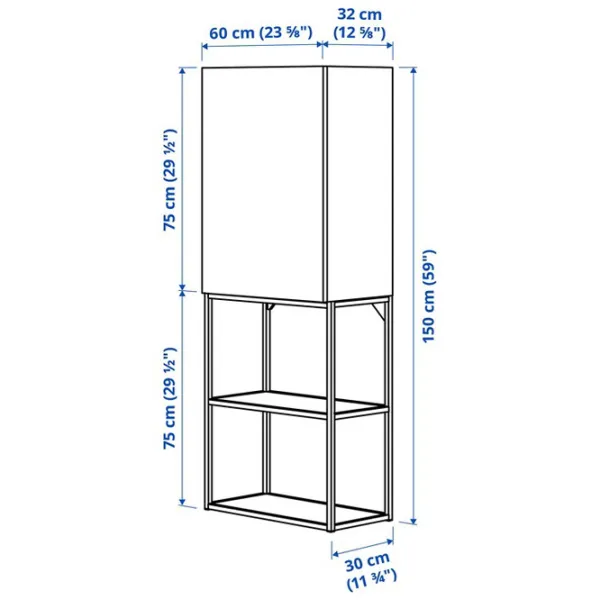 подвеснои шкаф для ваннои комнаты Ikea Enhet Сталь / Белый photo 5