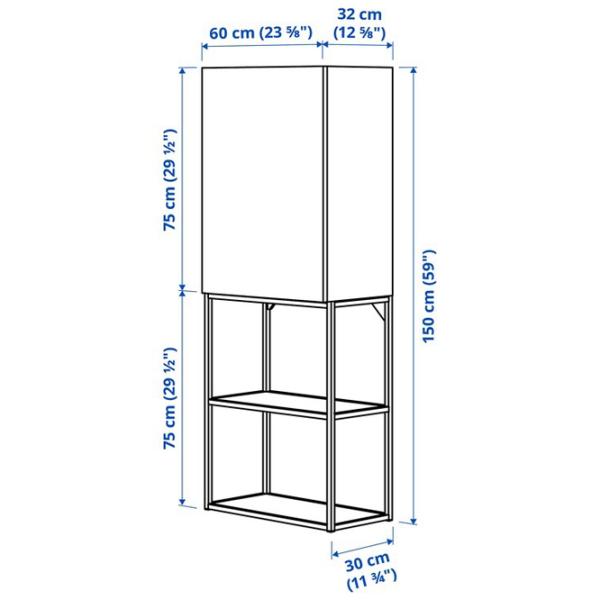 подвеснои шкаф для ваннои комнаты Ikea Enhet Сталь / Белый photo 5