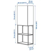 Dulap suspendat pentru baie Ikea Enhet Oțel / White photo 5