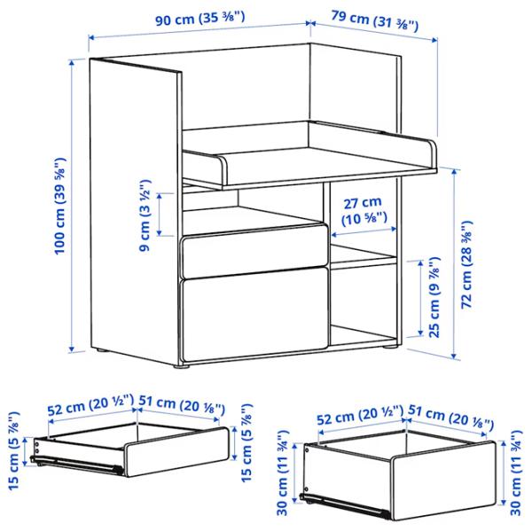 Пеленальный столик Ikea Smastad 5744921 Унисекс / 0+ / Белый photo 5