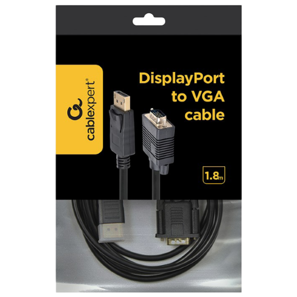 Кабель видео Cablexpert DisplayPort + VGA 1.8 м / Черный photo 4