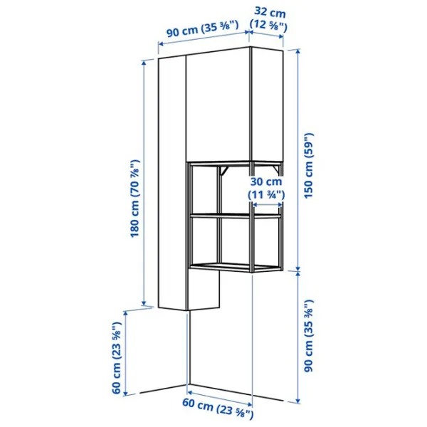 подвеснои шкаф для ваннои комнаты Ikea Enhet ЛДСП / Белый photo 6