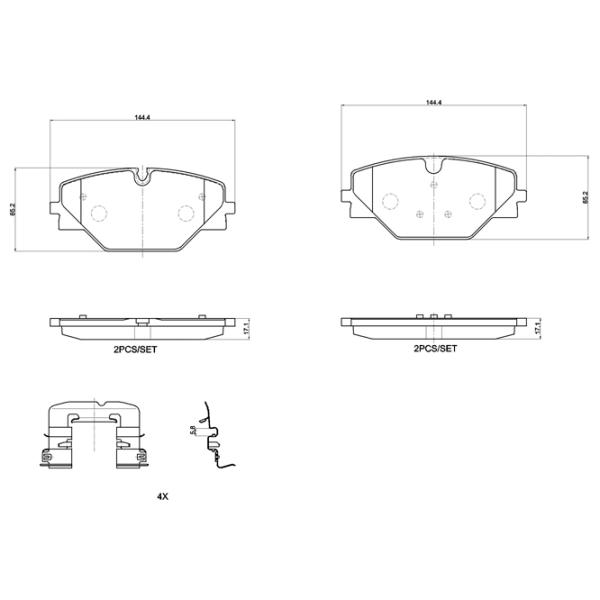 Тормозные колодки Brembo P 44 032 Задние / Дисковые  photo 2 Тормозные колодки Brembo P 44 032 Задние / Дисковые  photo 2