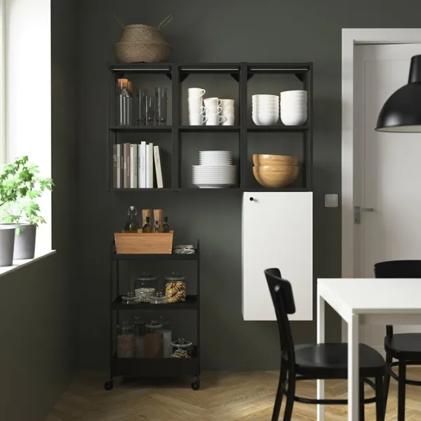 подвеснои шкаф для ваннои комнаты Ikea Enhet Сталь / Antracite photo 3