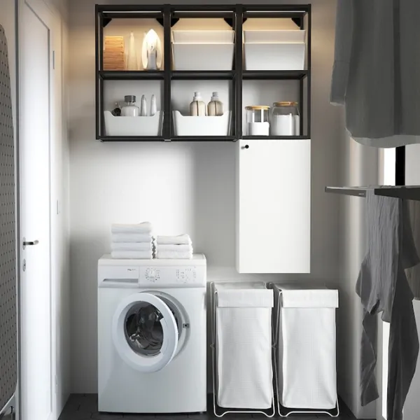 подвеснои шкаф для ваннои комнаты Ikea Enhet Сталь / Antracite photo 4