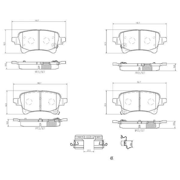 Тормозные колодки Brembo P 37 029 Задние / Дисковые  photo 4 Тормозные колодки Brembo P 37 029 Задние / Дисковые  photo 4