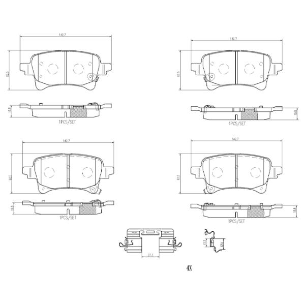 Тормозные колодки Brembo P 37 029 Задние / Дисковые  photo 4 Тормозные колодки Brembo P 37 029 Задние / Дисковые  photo 4