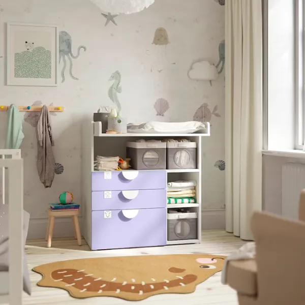 Masă de înfăşat Ikea Smastad 5744955 Unisex / 0+ / White photo 3