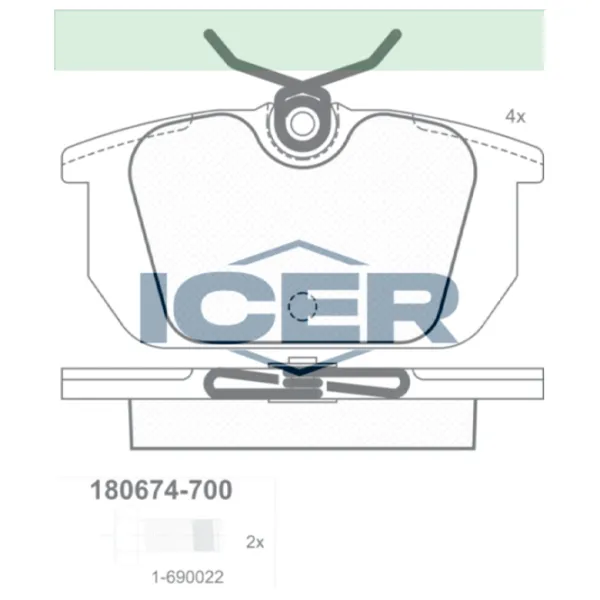 Plăcuțe de frână Icer IC-180674 Spate / Disk  photo 1 Plăcuțe de frână Icer IC-180674 Spate / Disk  photo 1