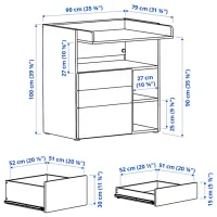 Masă de înfăşat Ikea Smastad 5744952 Unisex / 0+ / White photo 6