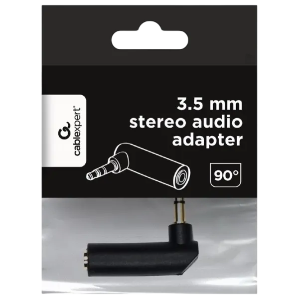 Adaptor Cablexpert A-3.5M-3.5FL  / Black photo 3