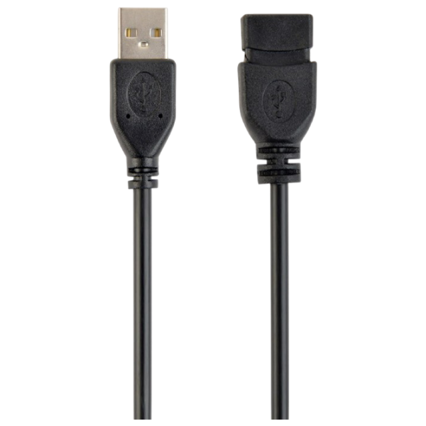 Cablu de date Cablexpert USB Type-A + USB Type-A 0.15 m / Black photo 1