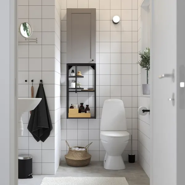 подвеснои шкаф для ваннои комнаты Ikea Enhet Сталь / Antracite photo 4