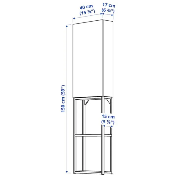 подвеснои шкаф для ваннои комнаты Ikea Enhet Сталь / Antracite photo 5