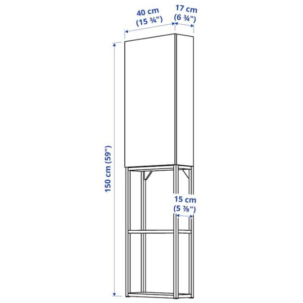 подвеснои шкаф для ваннои комнаты Ikea Enhet Сталь / Antracite photo 5