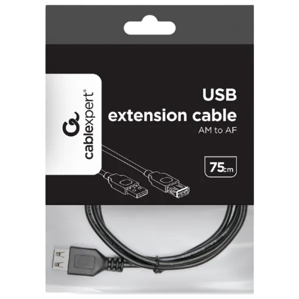Кабель данных Cablexpert USB Type-A + USB Type-A 0.75 м / Черный photo 4