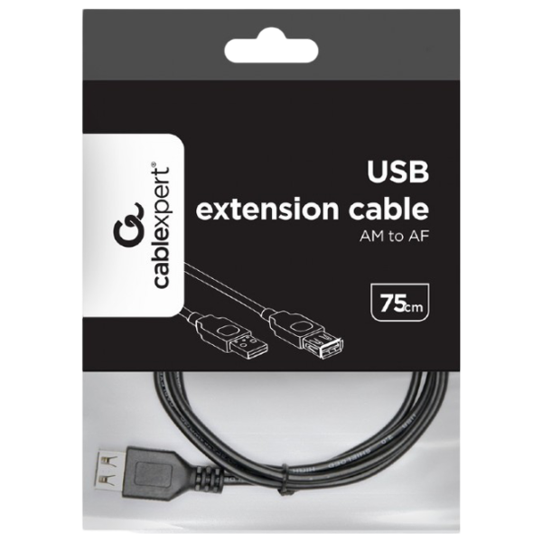 Кабель данных Cablexpert USB Type-A + USB Type-A 0.75 м / Черный photo 4