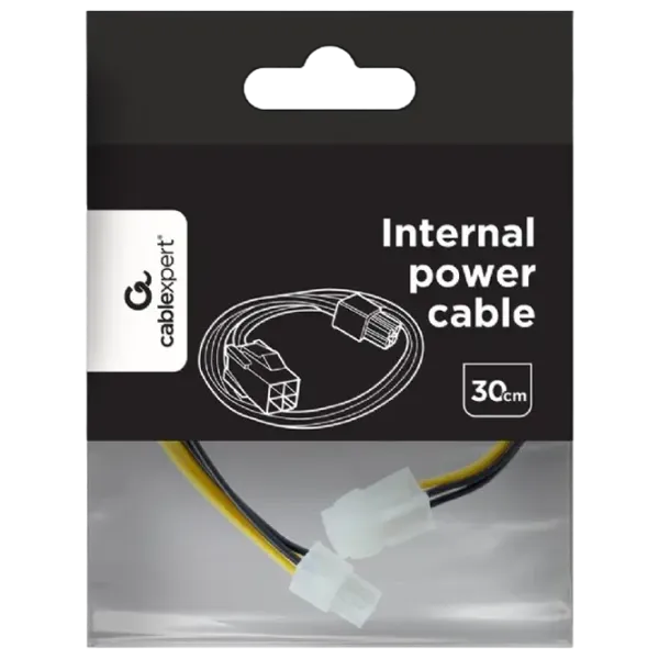 Cablu de alimentare Cablexpert 4-pin + 4-pin 0.3 m / Black photo 4