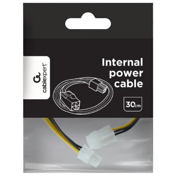 Cablu de alimentare Cablexpert 4-pin + 4-pin 0.3 m / Black photo 4