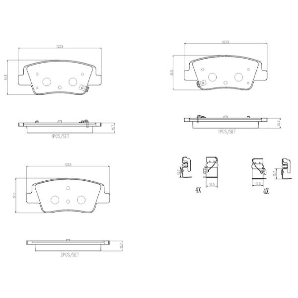 Тормозные колодки Brembo P 30 153 Задние / Дисковые  photo 4 Тормозные колодки Brembo P 30 153 Задние / Дисковые  photo 4