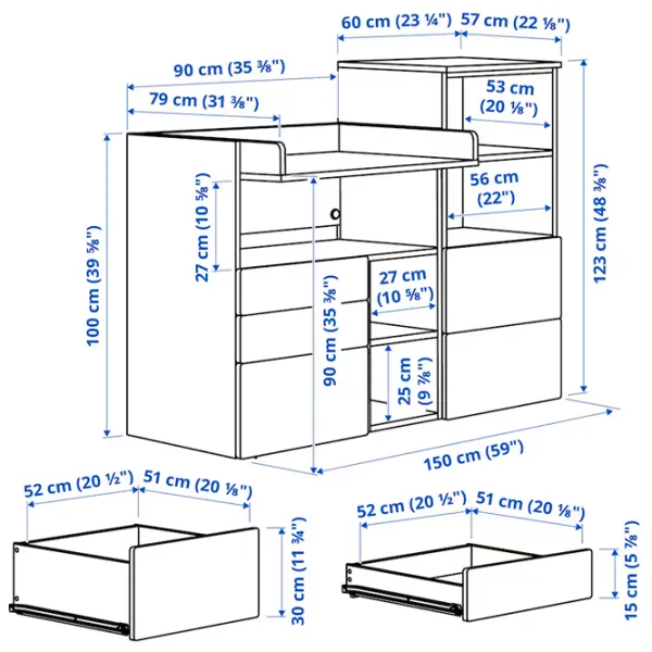 Пеленальный столик Ikea Smastad/Platsa 5744946 Унисекс / 0+ / Белый photo 5